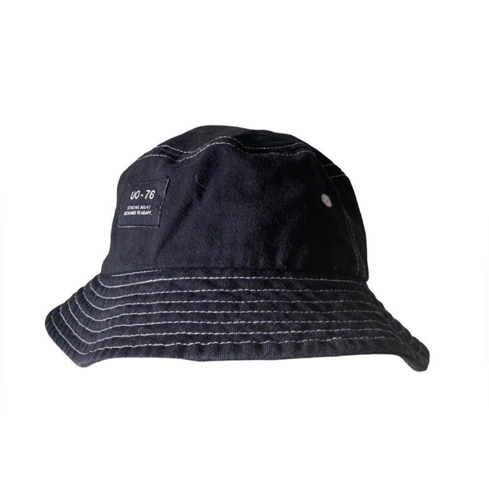 Urban Outfitters Black & White Embroidered Bucket Hat